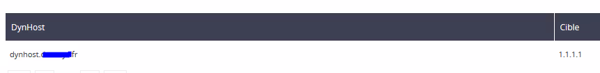Vue « DynHost » dans le Manager OVH