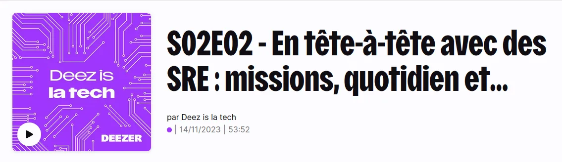 Featured image of post Retrouvez-moi dans le podcast Deez is la Tech (DILT)