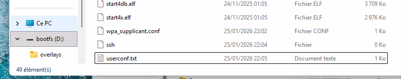 Configuration headless échouée avec wpa_supplicant et userconf
